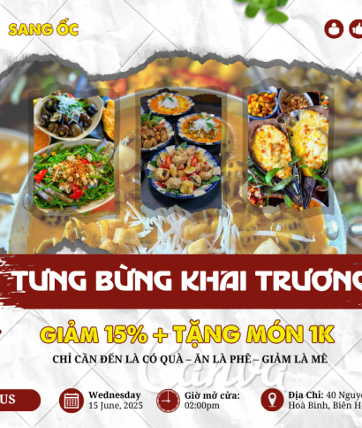 KHAI TRƯƠNG TƯNG BỪNG – ƯU ĐÃI RẦN RẦN TẠI SANG ỐC! 